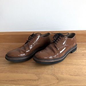 Dries Van Noten Patent Leather Brown Oxfords